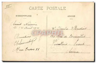 O Couraçado Condorcet — construído nos Estaleiros e Oficinas da Loire — Coleção Delaveau, Saint-Nazaire — Verso