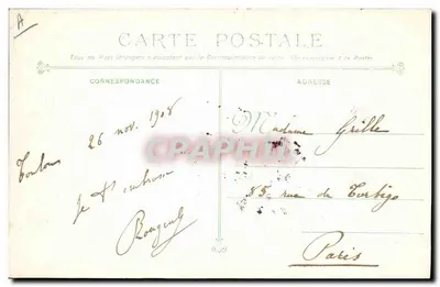 Cruiser-Carreado Condé — Marinha Militar Francesa — editor impressor Paris — Verso