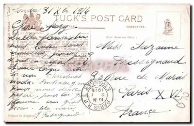 The Black Watch — Inspeção do Coronel — Tuck's Post Card — Verso