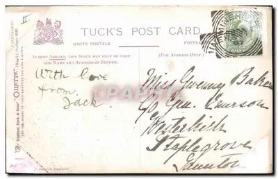 Monumento de Wellington — estatua ecuestre sobre colina — Tuck's Post Card n°11 — Reverso