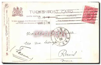 Whitehall, guarda de sentinela — Raphael Tuck & Sons, n° 12.15-N — Verso