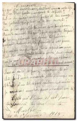 Flores y paisaje — dibujo al agua de la — tarjeta postal manuscrita — Reverso