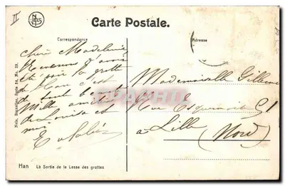 La salida de las cuevas de la Lesse — Han — Xels, Bruxelles, Série 24, No. 23 — Reverso