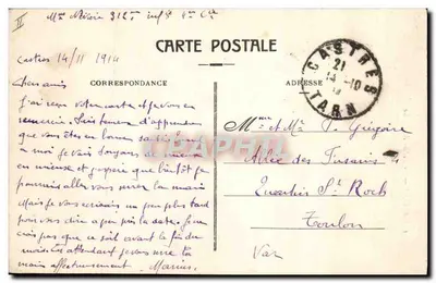 Castres — Pałac Sądowy — Wydawnictwo D. P. Bation — Rewers