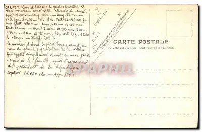 Le Carnot — Croiseur da Marinha Francesa — V.P. Paris No. 2 — Verso