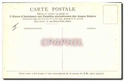 Retrato de um soldado sorridente — desenho a lápis — assinado por Érmond Lataux — Verso