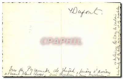 Pirâmides de Gizé — vista aérea — Bilhete postal antigo n° 4863 — Verso