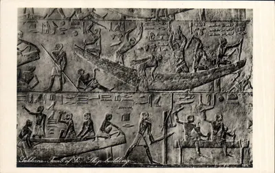 Sakkara - Tumba de St. - Construção de barcos — editor Lehner & Landrock, n° 181