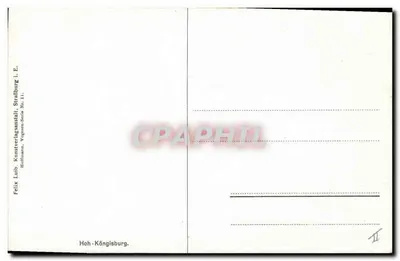 Hoh-Königsburg — widok panoramiczny — Felix Lütb, Straßburg, seria Vöggenreihe Nr. 11 — Rewers