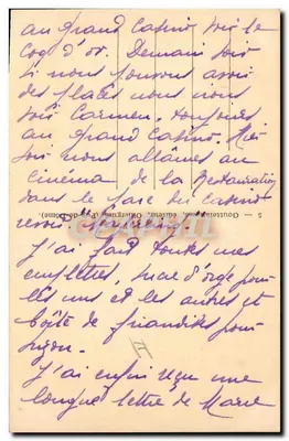 Os Auvergnats em casa — Um jovem casal — G. D'W. (n°5) — Verso