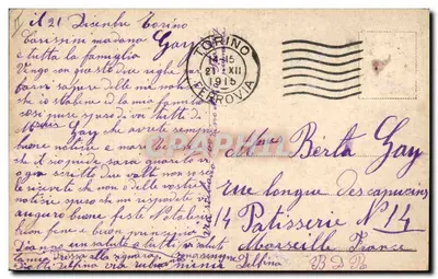 Menina diante de um abeto de Natal — 'Buon Natale' — editor desconhecido — Verso