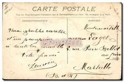 Stara pocztówka Pałac Sądowy Draguignan — Rewers