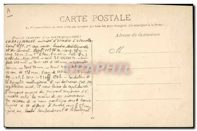 O Charlemagne — Cuirassé à Tourelles — Guende phot. Marseille n°322 — Verso
