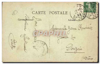 Lyon - De Prefectuur — uitzicht op het imperiale gebouw met trap en tuin — uitgever République Française, nr. 40 — Achterkant