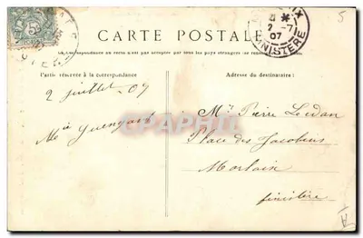 Joven Mujer de SCAER — Estudio de los tocados de Bretaña — Colección VILLARD, Quimper — Reverso