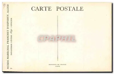 Argélia, Argélia — Oficial da Infantaria Leve — Museu Marechal Franchet d'Esperey, Paris, n°7 — Verso