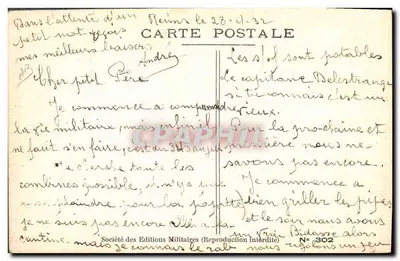 Réciment d'Infanterie — 106e Régiment d'Infanterie — éditeur Alves-Langy — Verso