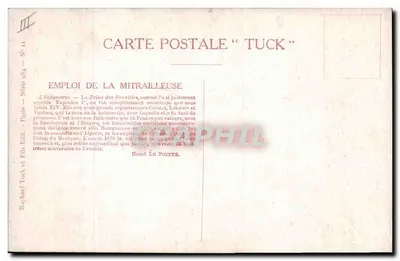 Infanteria — Emprego da metralhadora — Henri Le Pointe — editor Tuck — Verso