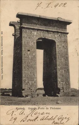 Karnak. Grande Porta de Ptolomeu — Liechtenstein & Harari, Commissions-Agents, Caire, n° 322