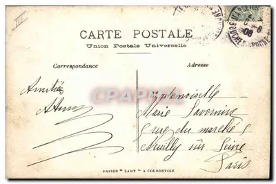 Caccia al cinghiale — disegno a pastello — editore Union Postale Universelle — Verso
