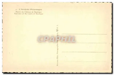 Ingresso del Castello di Boulogne — L'Ardèche Pittoresque — Édouard d'Art, Fotografia d'Art, O. 1 — Verso