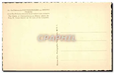 Zamek Châteaubourg-sur-Rhône — Ardèche — Édition d'Art, Paryż, nr 14 — Rewers