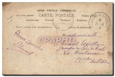 Criança com cabelos cacheados — Rosto de seda rosa e expressão astuta — HIER ÉDITEURS D'ART PARIS, Série 2104 — Verso