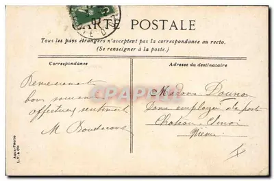 Dijon. Pałac Sądowy — wydawca A. V. & Cie, nr 421 — Rewers