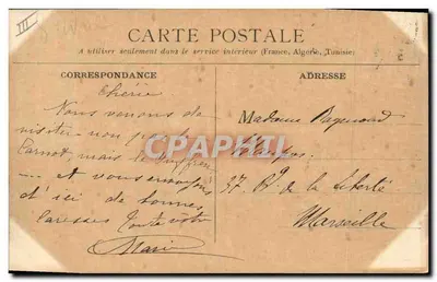 O Carnot — encouraçado francês — A. Couturier, fot. ed. Toulon — Verso