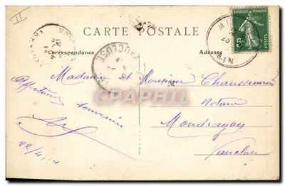 Lyon - Jardines de la Prefectura - « Pierre Dupont y la Musa » — Serie Geográfica, editada por B.F., París, n° 4060 — Reverso