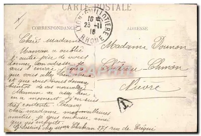 LYON — La Préfecture — Carrier, uitg. ingeschreven — Achterkant