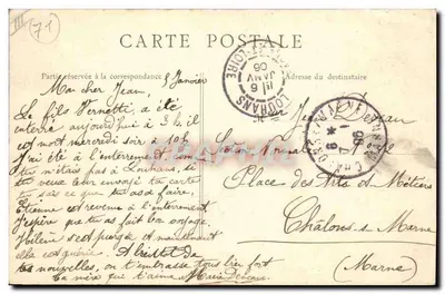 Louhans (S.-et-L.) — De onderprefectuur en de rue des Bordes — Cliché R. Chapuis — Achterkant
