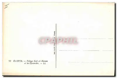 Egito — Kafr-el-Haram e as Pirâmides — L.L. — Verso