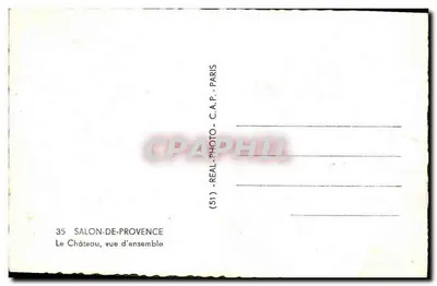 Salon-de-Provence — Zamek, widok ogólny — C.A.P. (51) - Real Photo - Paris — Rewers