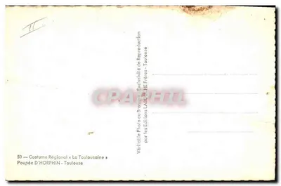 Poupée D'HORPHIN — Regionale Kleding « La Toulousaine » — Uitgave LABOUCHE Frères - Toulouse — Achterkant