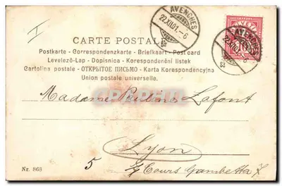 Avenches — Natal 1904 — editor não identificado, n° de série 863 — Verso