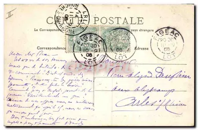 Figeac — Sąd Rejonowy — Fototypia Bessot i Gutionie, Brive — Rewers