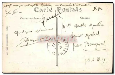Noce Bretonne au Pays de CORNOUAILLES — Les Demoiselles d'honneur. — IMPRIMÉ SUR LA CARTE par J. BONNET, Falle, Rennes. — Verso