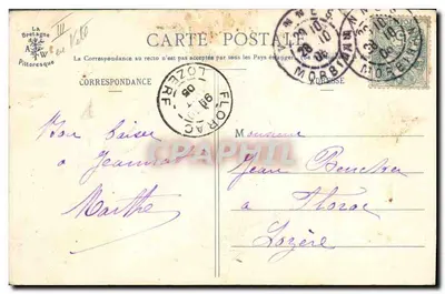 दो छोटी लड़कियां ब्रेटन कपड़े में — कलेक्शन ए. वारों, सेंट-ब्रियूक — संख्या 1076 — पीछे
