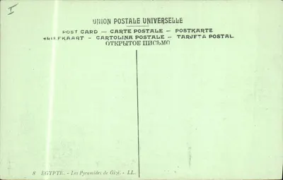 As Pirâmides de Gizé — Egito — LL. — Verso