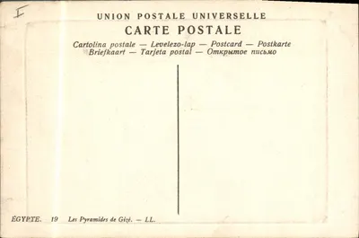 As Pirâmides — Egito — LL. n°19 — Verso
