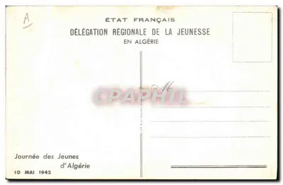 Supplice de Jeanne d'Arc — illustration — État Français Délégation Régionale de la Jeunesse en Algérie — Verso