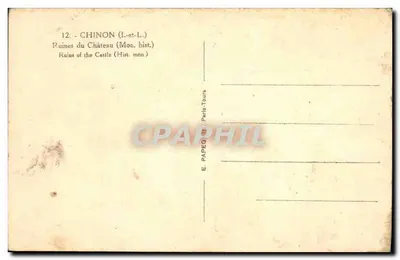 Chinon — Ruiny zamku — E. PAPEGIL, Paryż-Tours — Rewers