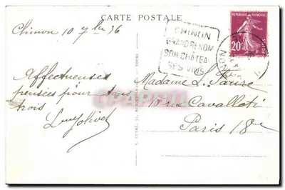Chinon (Indre-et-Loire) — Zamek i brzegi Wisły — A.P. — Rewers