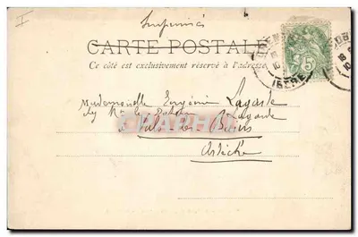 Grenoble — El Palacio de Justicia y la estatua de Bayard — Papeterie des Alpes Eug. Robert, Grenoble — Reverso