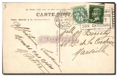 Montpellier — A Prefeitura e o Hotel das Correios — J. Astay — Verso
