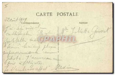 Reims. Avenida da Estação — ruínas após a guerra — editor P.E. n°8 — Verso