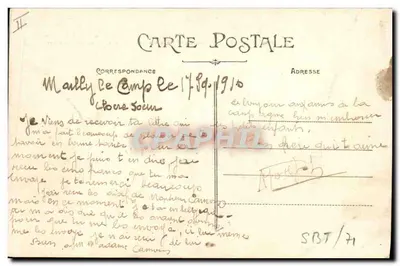 Maily-le-Camp — Um Canto da Rue de la Gare destruído pelos obuses incendiários, 9 de Setembro de 1914 — editor não visível — Verso