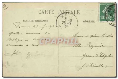 Um homem idoso fumando um cachimbo — Coleção H. Laurent, Port-Louis — n° 2793 — Verso
