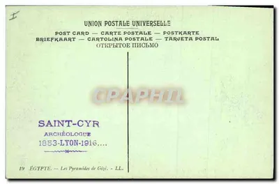 Egito — As Pirâmides de Gizé — LL. — Saint-Cyr — Verso